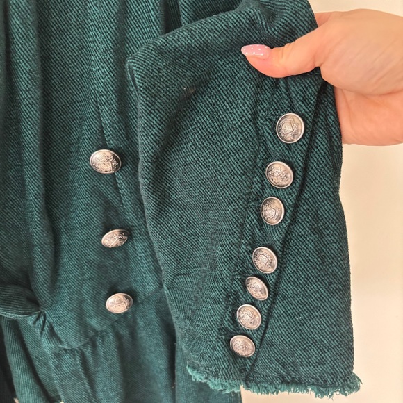 Free People Victorian Throwback Corduroy Green Blazer | Small - Picture 3 of 5
